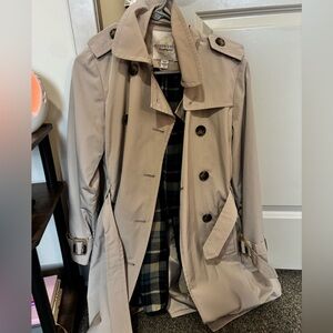 Covington Light Beige Trench Coat with Plaid Lining
